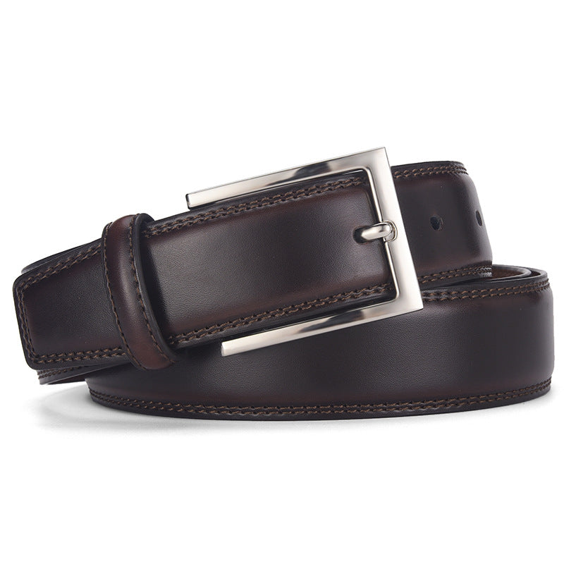 Ceinture en cuir pour hommes Boucle d'épingle en cuir