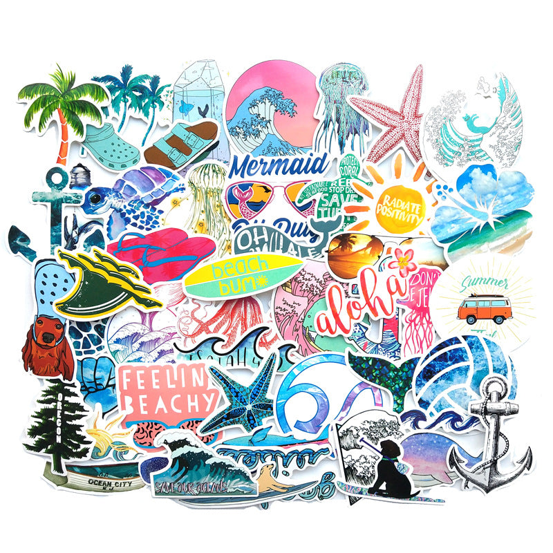 Starfish Surf Volleyball Skateboard Notebook Graffiti Car Body Décoration Sticker