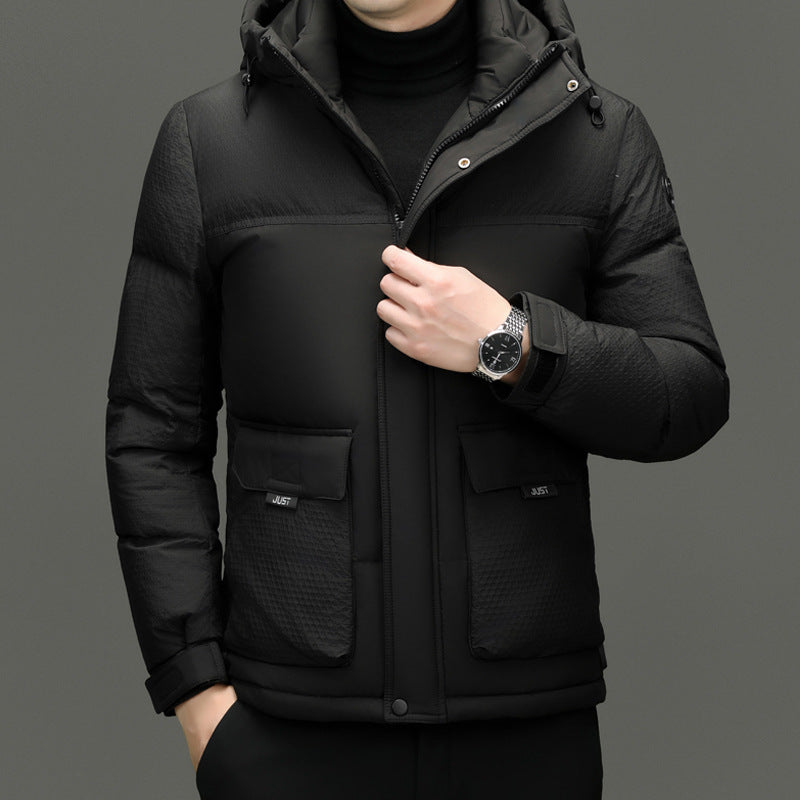 Veste à capuche casual courte de canard blanc d'hiver