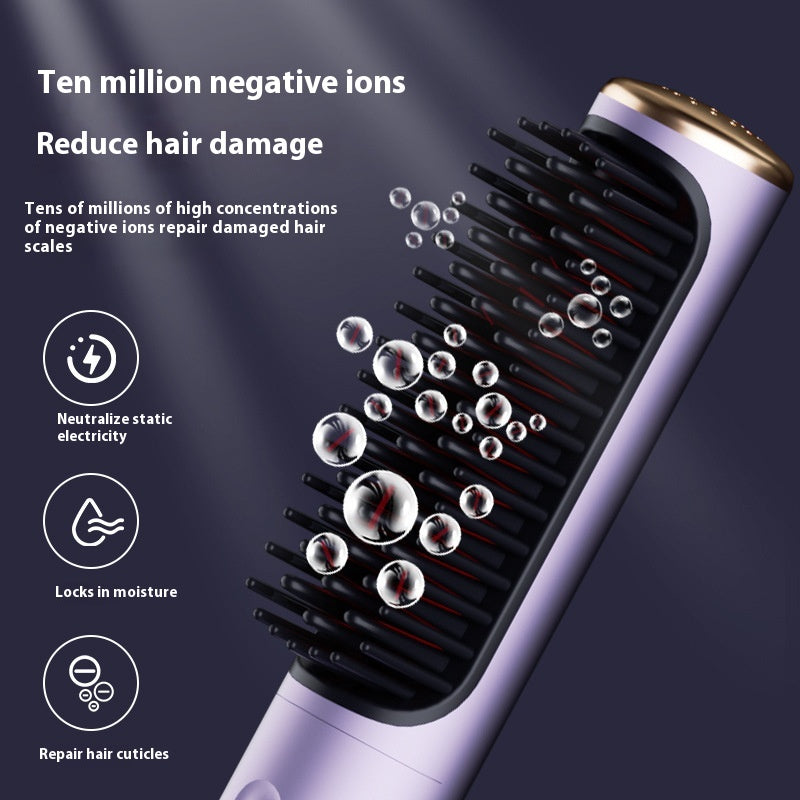 L'anion de peigne droit sans fil ne blesse pas les cheveux Portable pour le curling ou le lissage