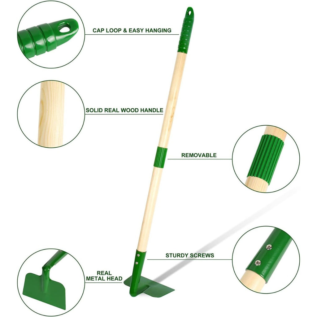 Ensemble d'outils de jardin vert à 7 pièces avec brouette pour jardinage et fournitures de fête