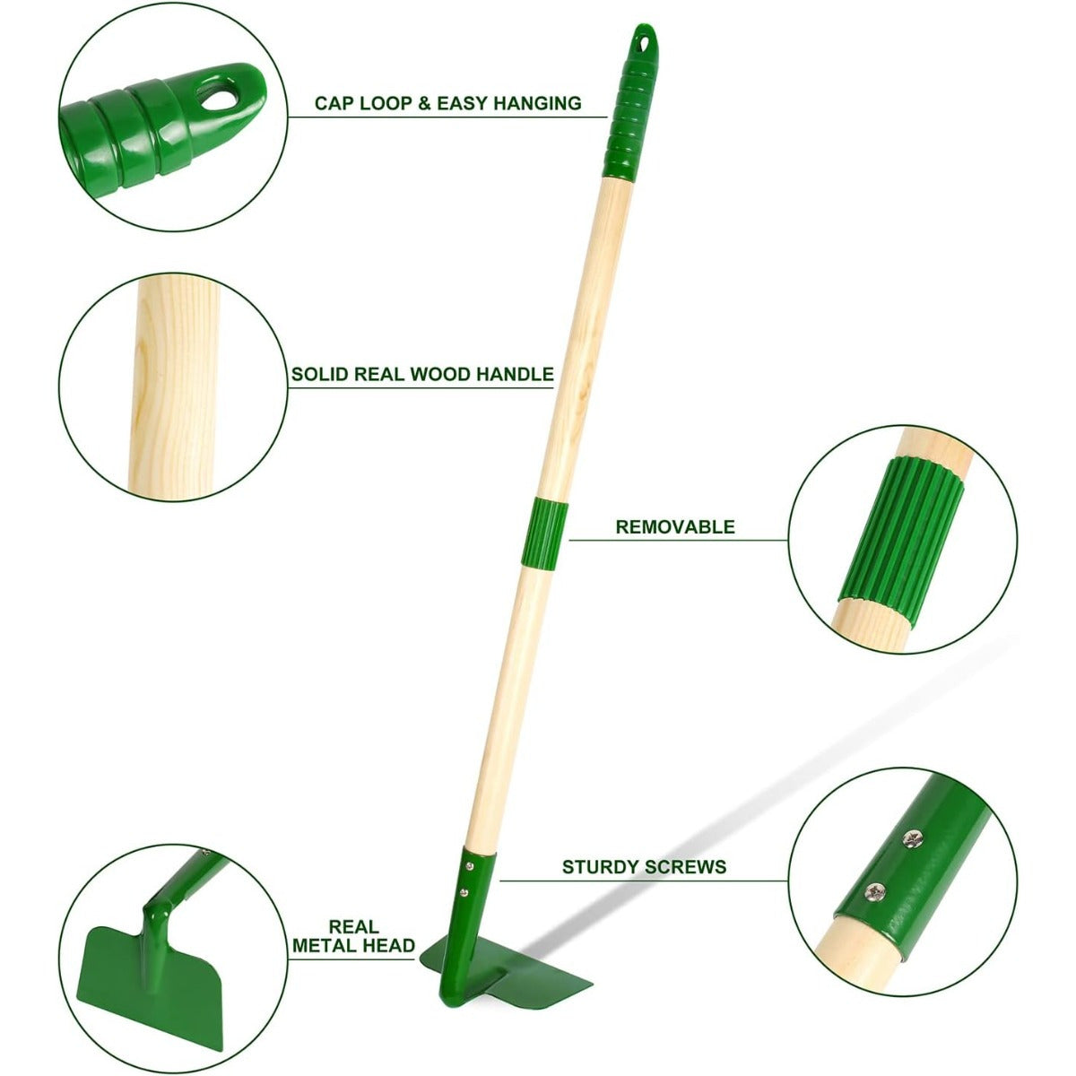 Ensemble d'outils de jardin vert à 7 pièces avec brouette pour jardinage et fournitures de fête