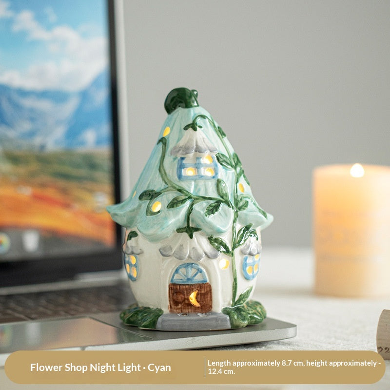 Lumière de nuit de serre en céramique Fairy-Tale