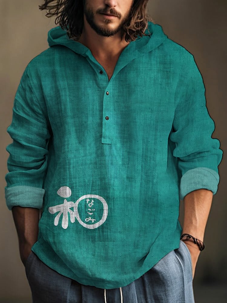 Pull à capuche avec boutons pour hommes