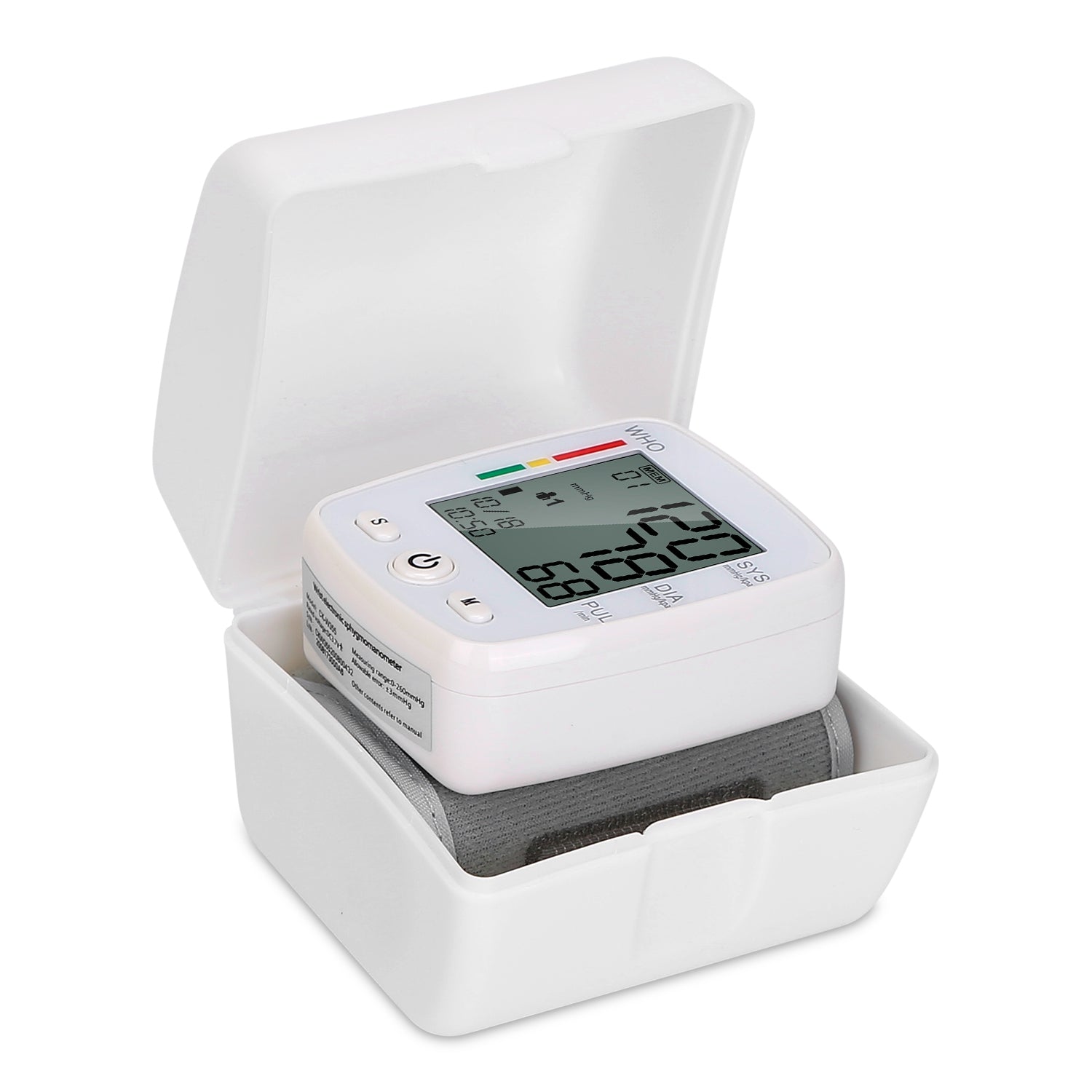 1Pc Blood Pressure Monitor Wrist Digital High Blood Pressure Cuff Heartbeat Tester avec 90