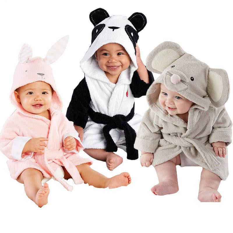Mode pour bébé Peignoir animal simple de dessin animé