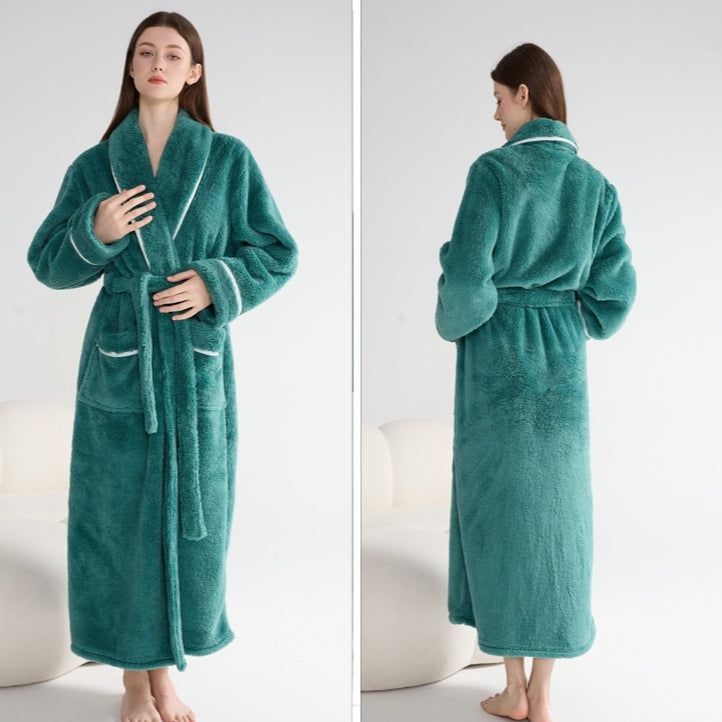 Automne et hiver épais robe de nuit style couple