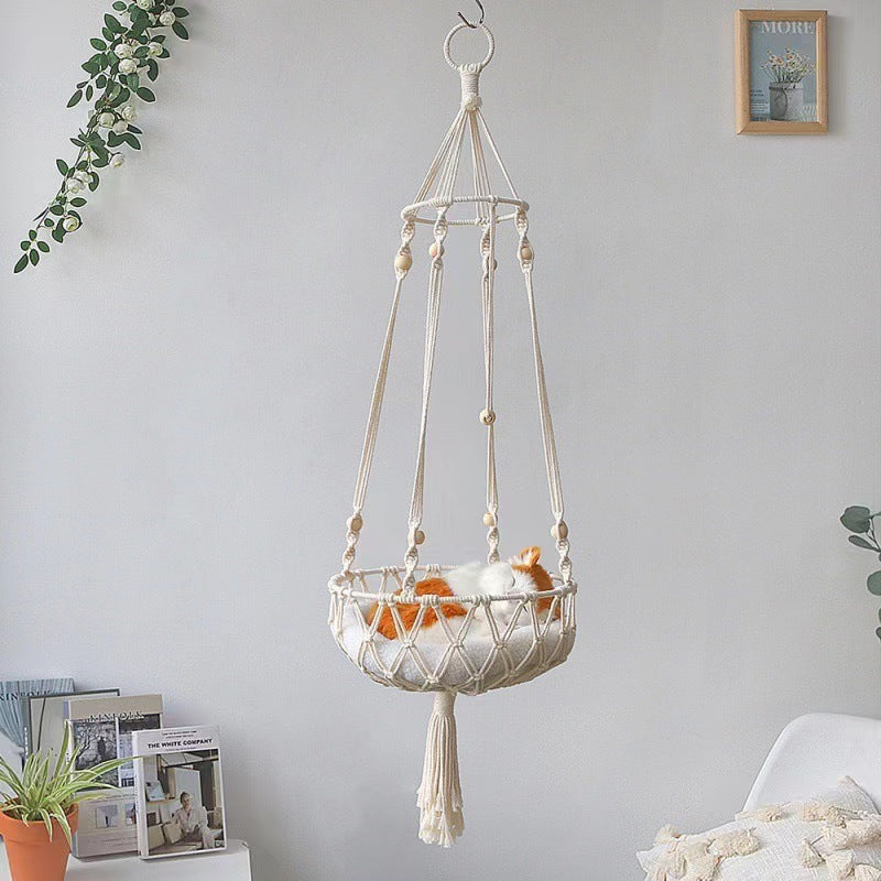 Lit pour animaux de compagnie avec tapis en peluche de lapin-Fur rayé