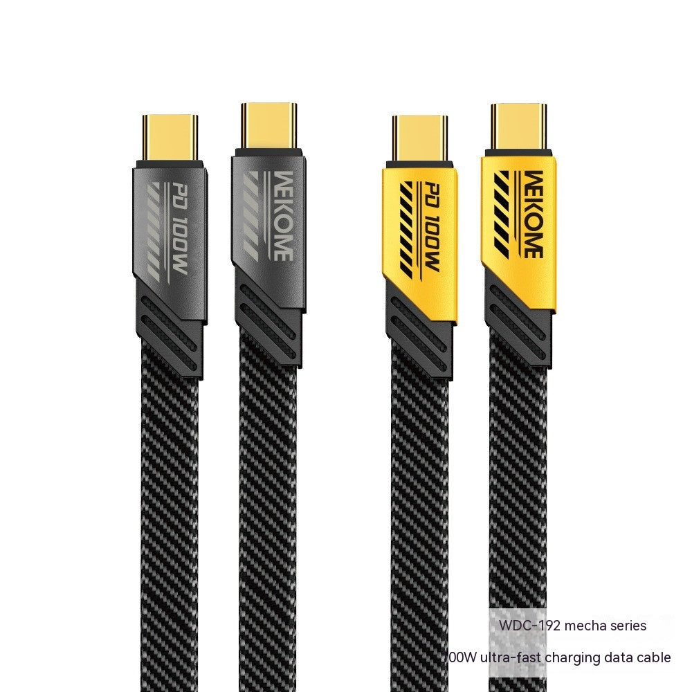Câble de données de un à deux Mech 100W Câble de charge magnétique de type C rapide