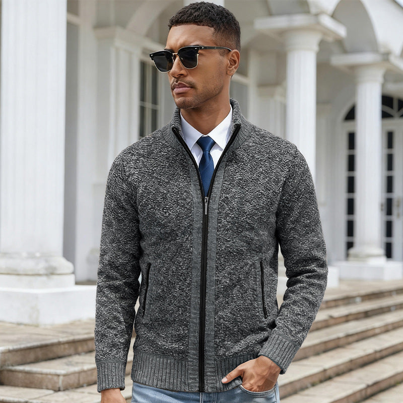 Amazon Temu Grande Taille Automne et d'hiver Fleece-Line Thickened Men's Sweater Knitted Card