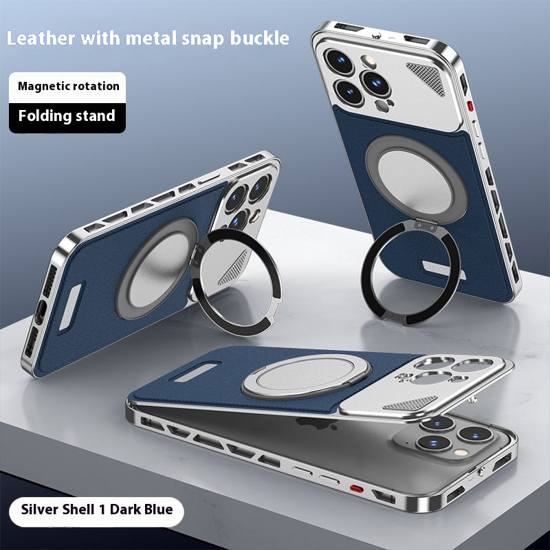 Bracelet rotatif en cuir d'alliage d'aluminium de fermeture de ressort