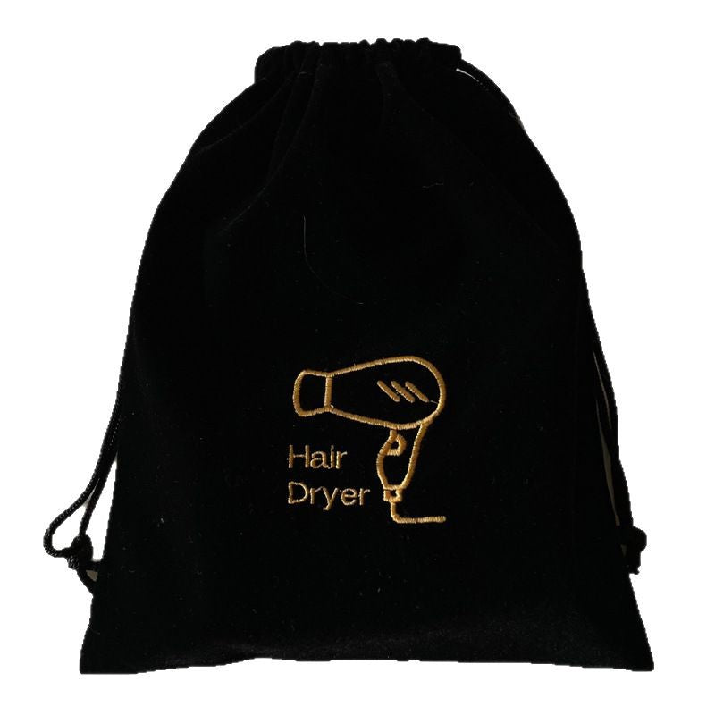 Home Hôtel Flocked tissu sèche cheveux sac de stockage