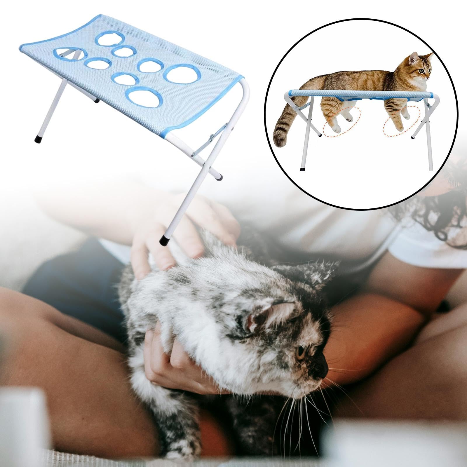 Hamac de grooming pour animaux de compagnie avec support en fer pliable