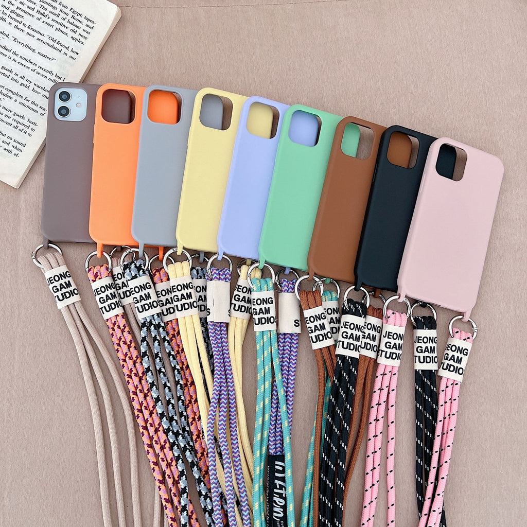 Boîtier de téléphone en silicone liquide à longue bande diagonale
