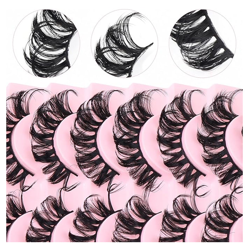 10 paires de faux cils Cils Cluster d'extension