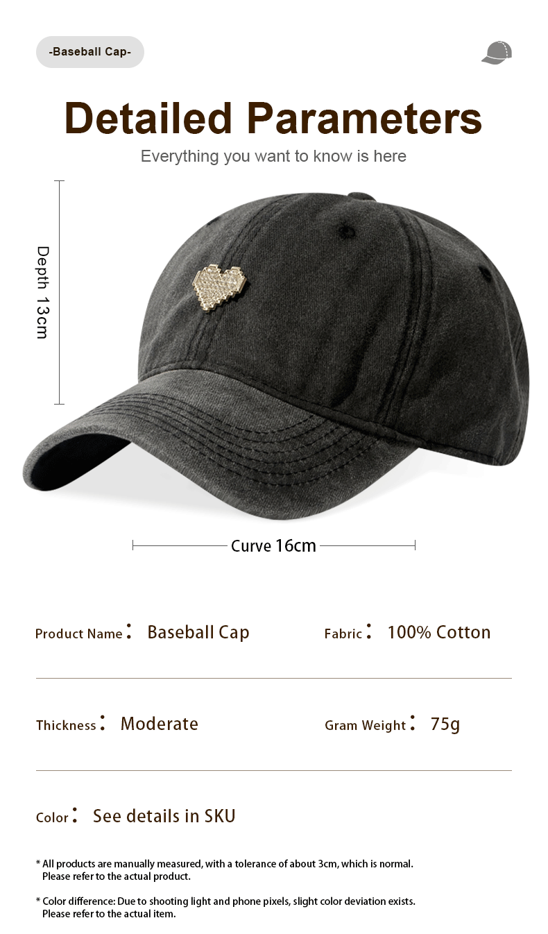 Casquette de baseball 6 couleurs de vieux flocons de neige lavés Strass réglable Unisex Chapeau de papa