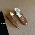 Femmes Retro T-Strap Slip-on Chaussures