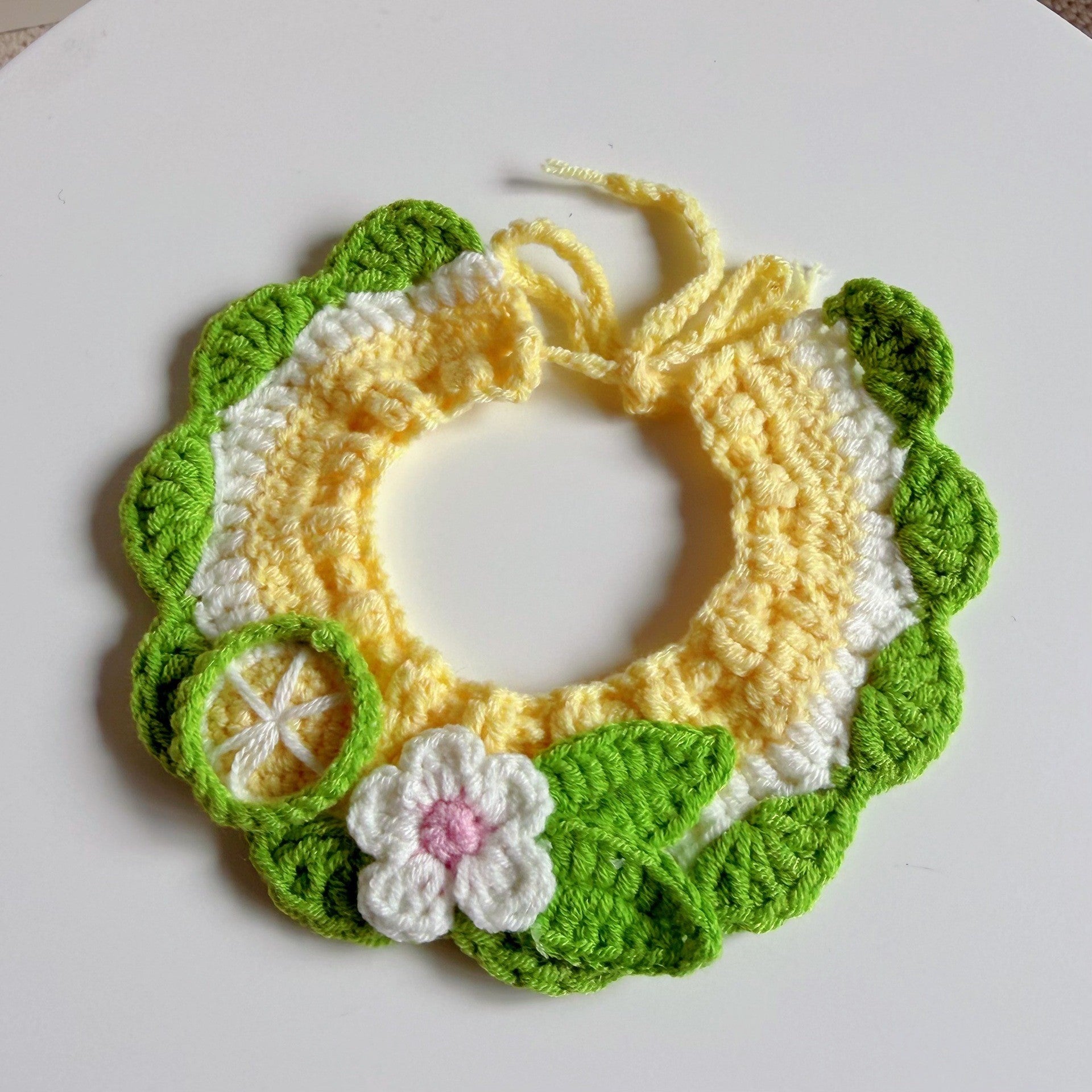 Chapeau de fleur de printemps et ensemble de bib de chat et de grenouille de chien