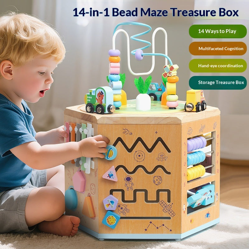 CPC CE Perles multifonctionnelles en bois Maze Boitier de trésor