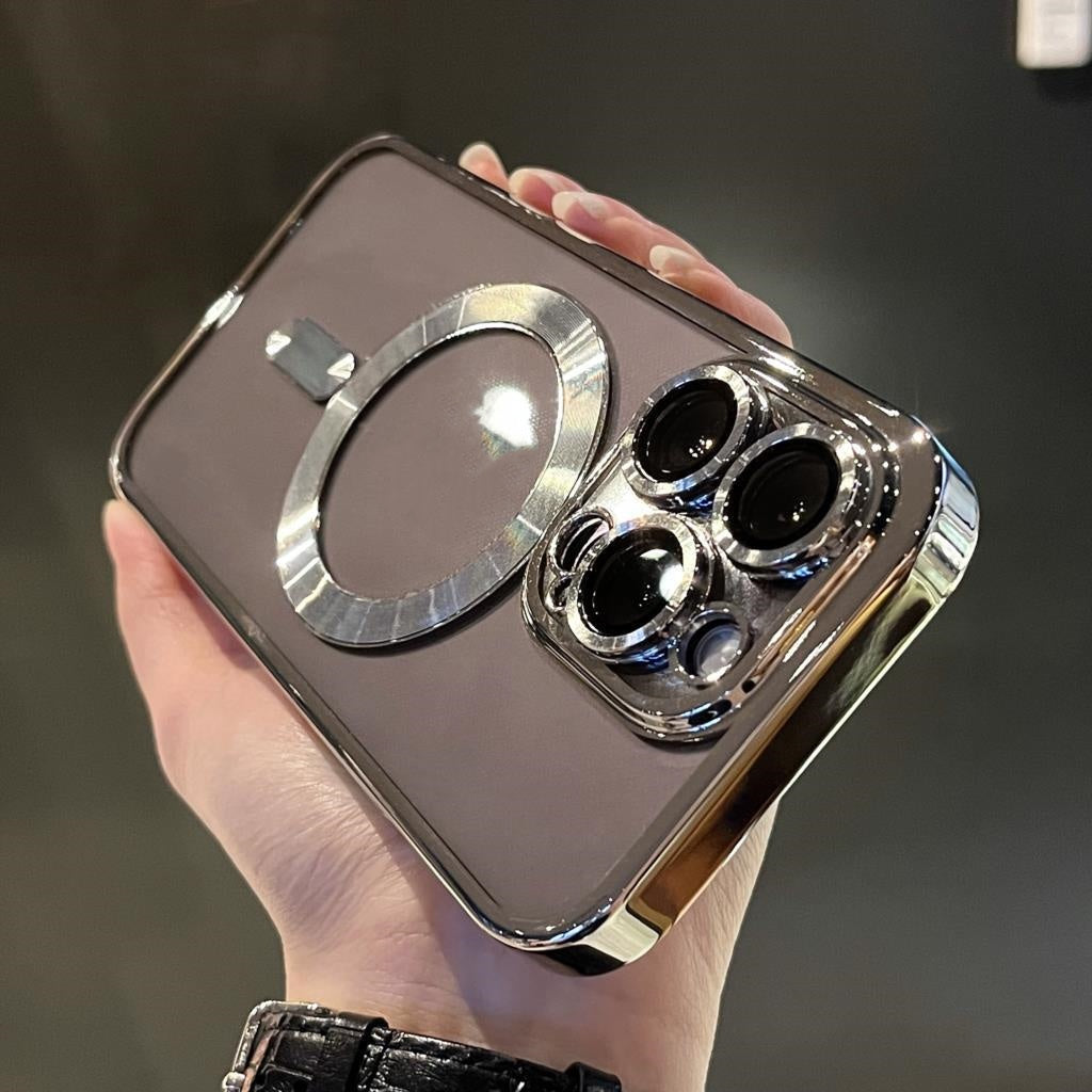 Mobile Phone Case Electroplated Magnetic Lens Clear Film Anti-drop