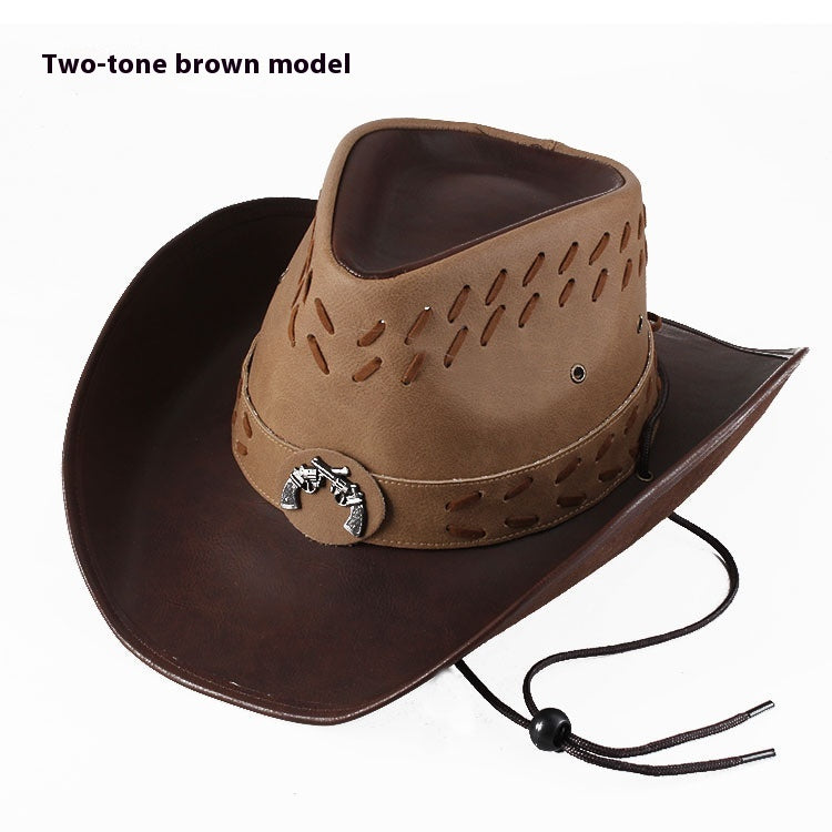 Chapeau pour hommes Large Brim Western Cowboy Hat Protection solaire