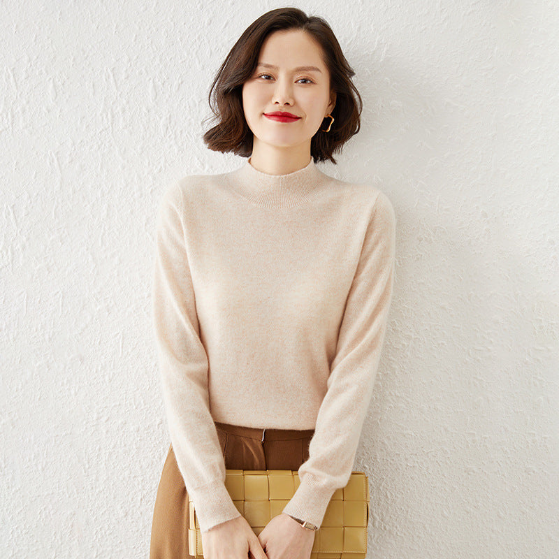 Patchwork à manches longues Sweater Femmes Core-Spun Fil tricoté Top Loose-Fit Fondage tricoté Top