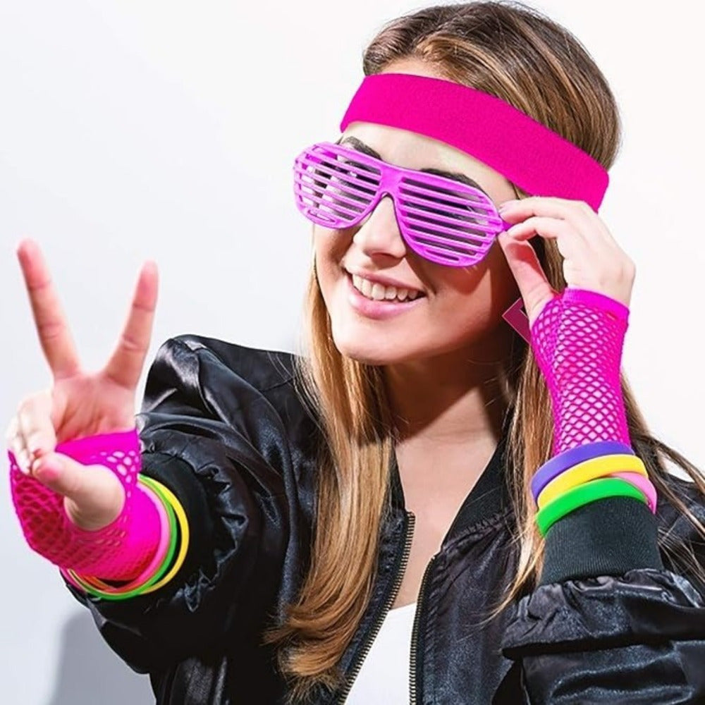 5-pièces pour femme fluorescente rose style 80