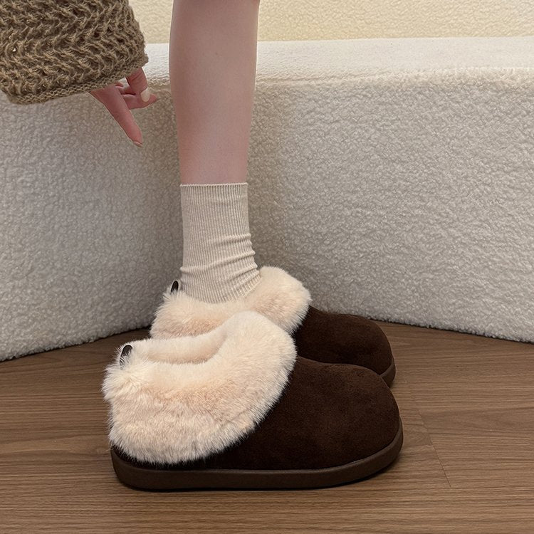 Mao Bottes courtes Mao Retro Fleece Chaussure de neige polyvalente et épaisse Bottes de neige pour femmes