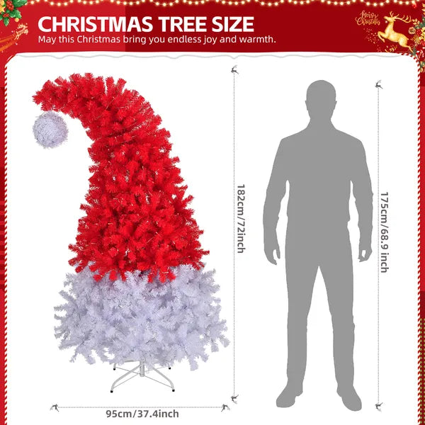 6 FT Santa Hat style arbre de Noël pré-éclairé