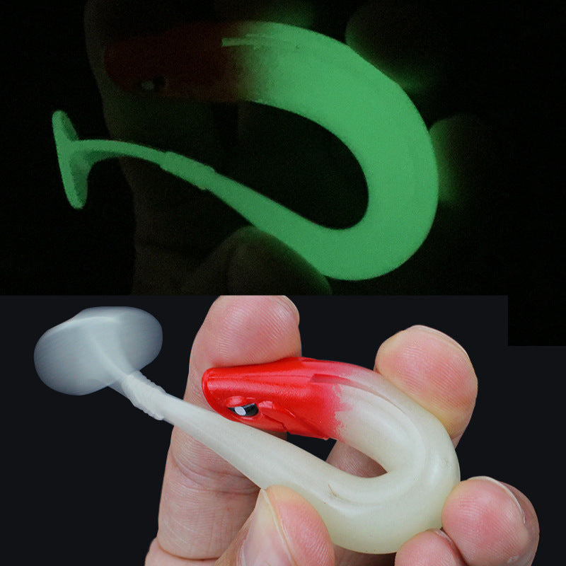 Poisson doux à queue en T 12cm 10g avec des rainures sur le dos en PVC