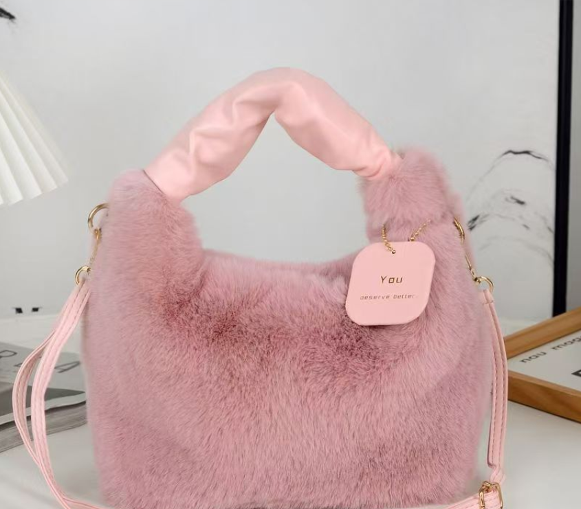 Sac à main en peluche avancé Sac à bandoulière simple et polyvalent - Haricot Sand