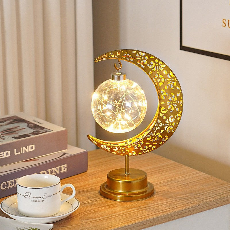 Lampe de modélisation LED Creative Personnalité Iron Moon