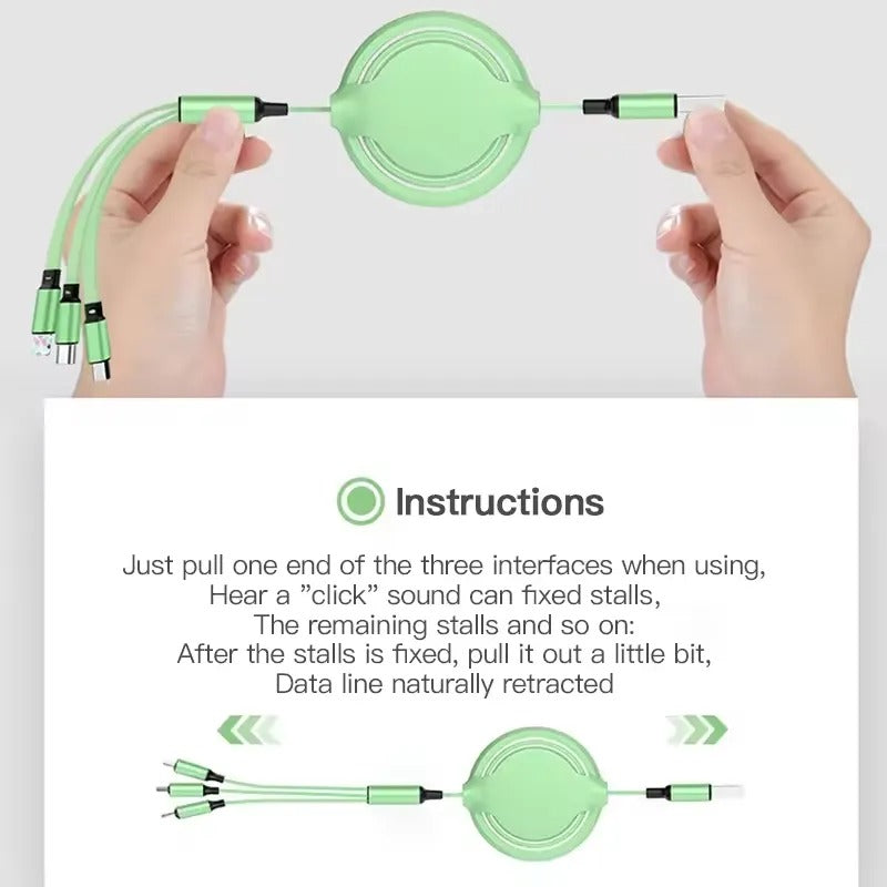 Câble de données de téléphonie mobile 3 en un