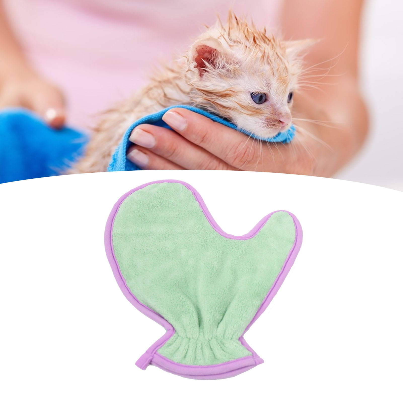 Serviette de bain pour chiens de chien Double côté Absorbent fibre Gants Cat Hygiène fournitures Soft Lightweig