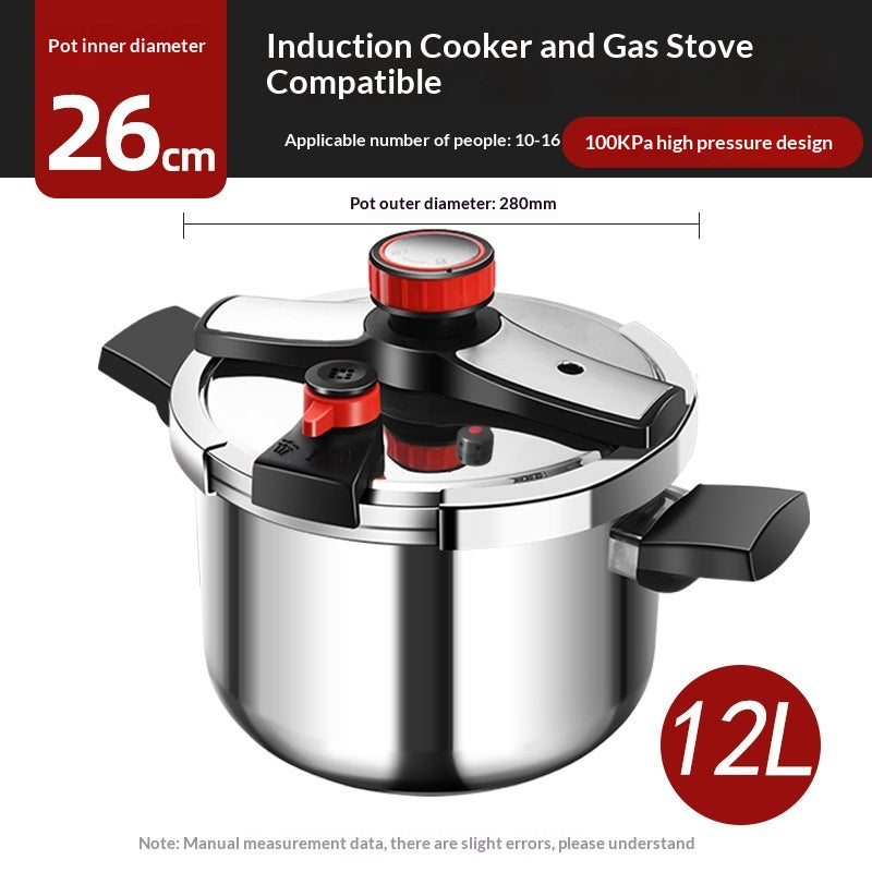 304 Cuisinière à pression en acier inoxydable, alimentée au gaz