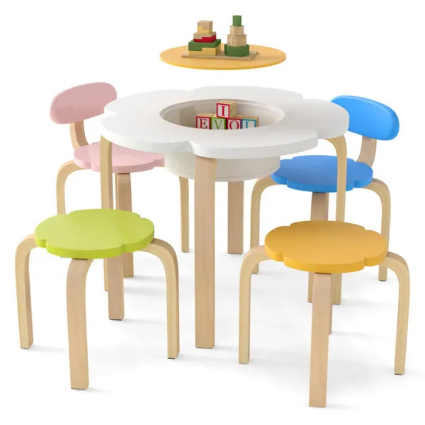 Ensemble de chaise de table pour tout-petit en forme de fleur