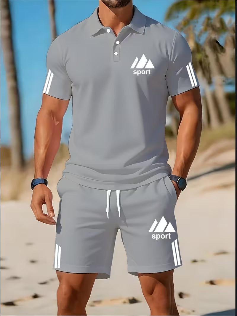 Hommes Summer Golf Polo Casual Set