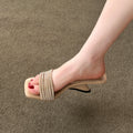 Sandales pour talons de haies Style français Open Toe Slides Carré Toe Femmes Sandales Outdoor Wea