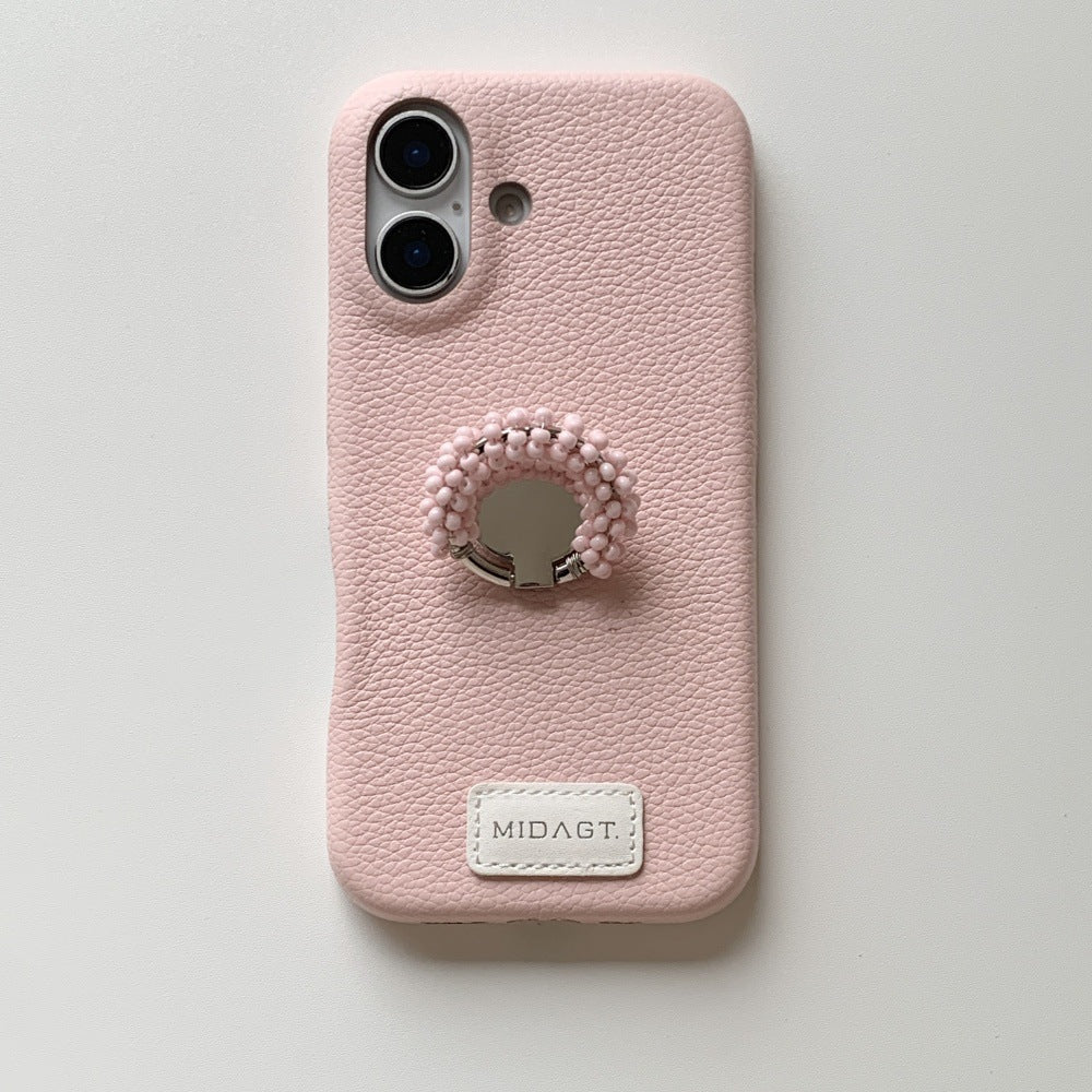 Porte bague en perles Minimalist Solid-color Phone Case