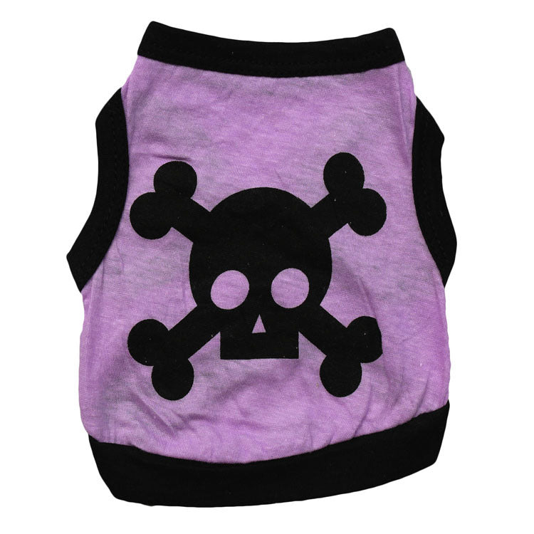Chien Vest Crâne Bones Halloween Cosplay Dog Tank Top Couleur Blocage Stretch Cats Costumes