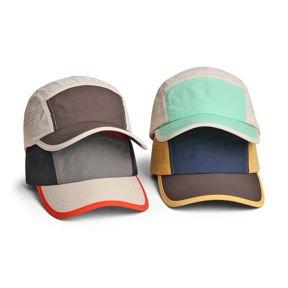 Chapeau à cinq straps de sport à séchage rapide, assorti de couleurs