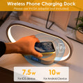 1 Set Table de lit lampe de contrôle tactile lampe avec horloge sans fil charge lampe de bureau LED