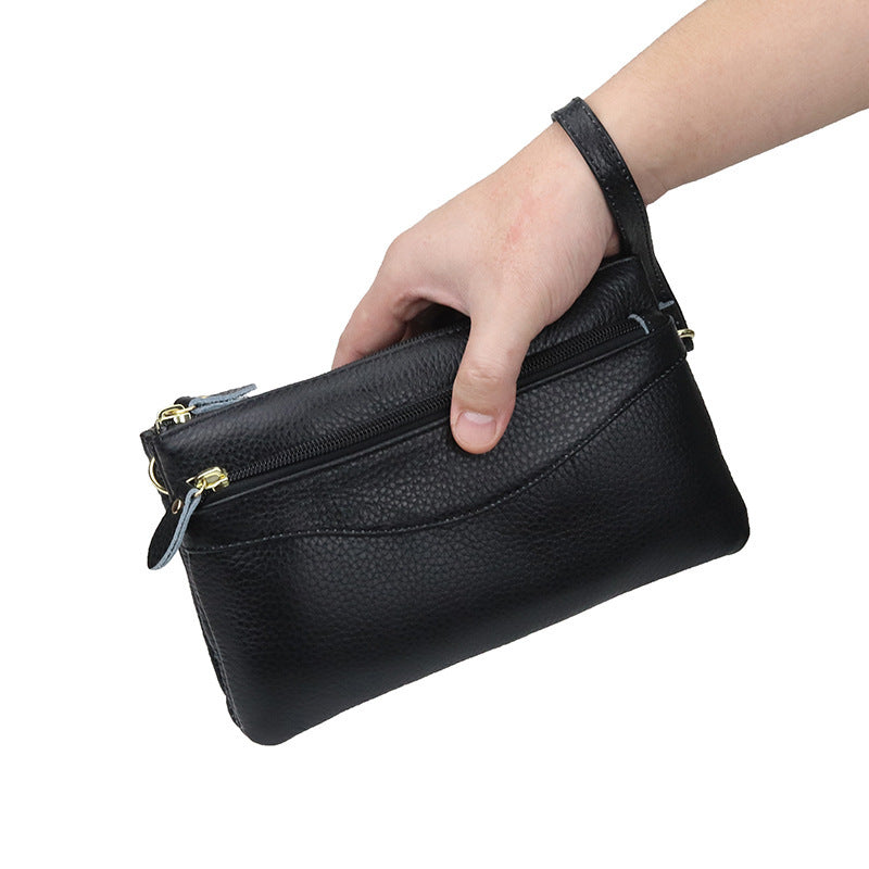 Les femmes petit sac de corps avec des compartiments multiples en cuir plein grain