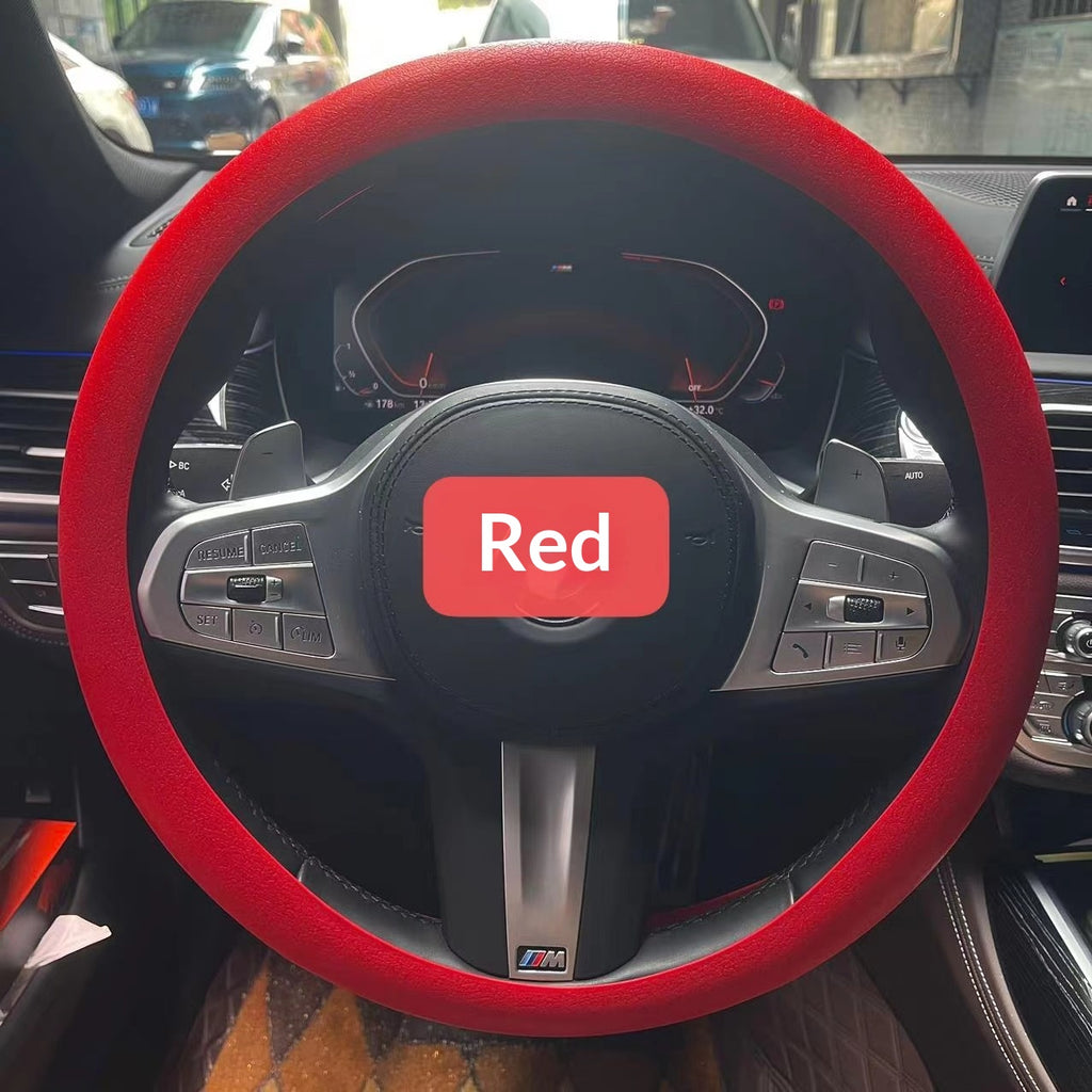 Couverture de volant de voiture en cuir souple silicone antidérapante tout-saison