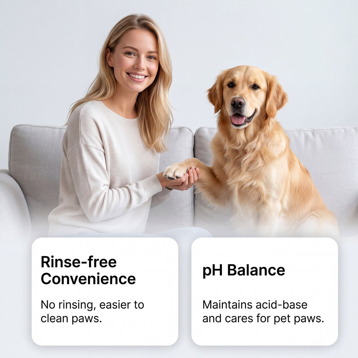 Eeljoy Pet Paw Nettoyage de mousse Nettoyage et désodorisation liquide pour chiens et chats