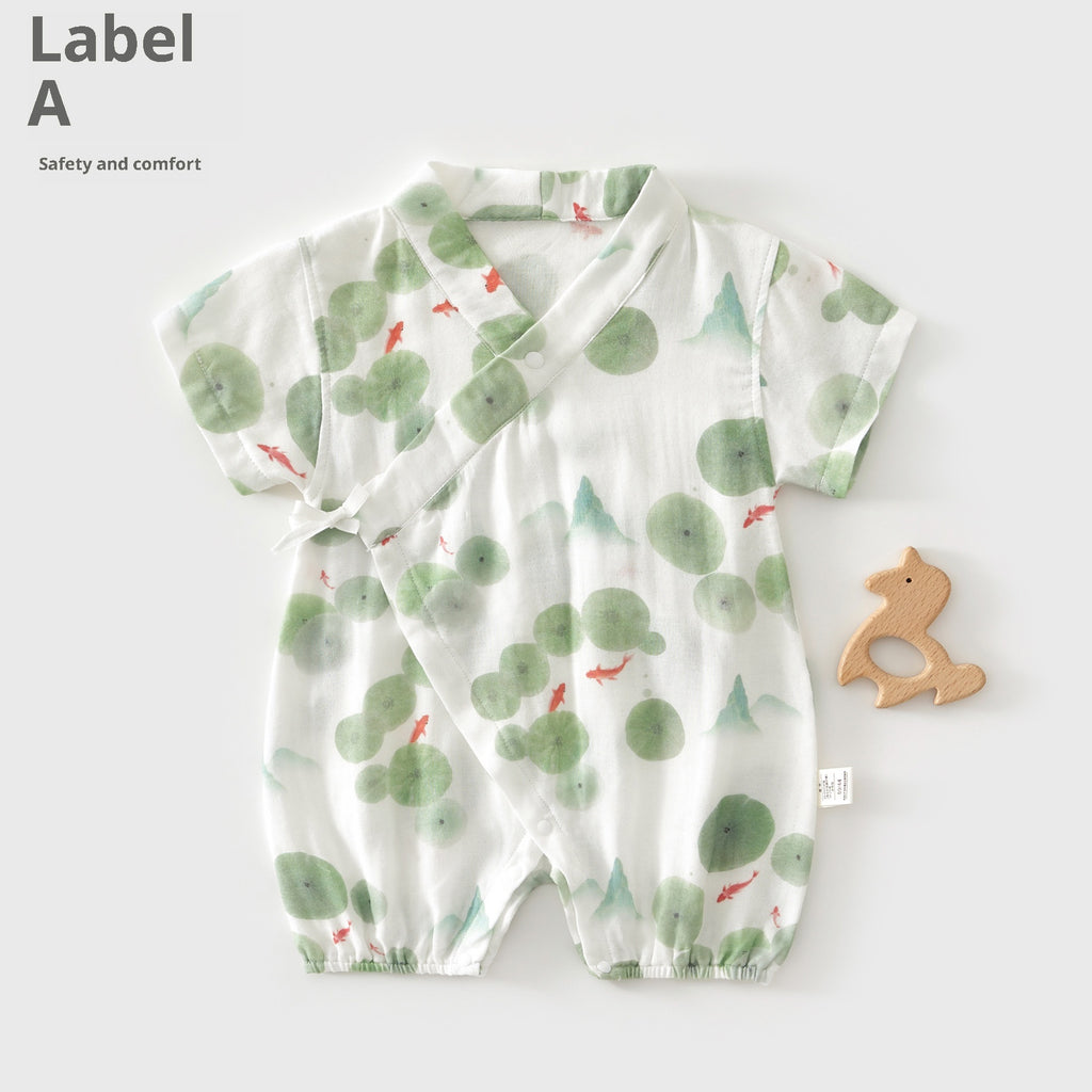 Été mince Air conditionné Vêtements Bébé Onesie manches courtes