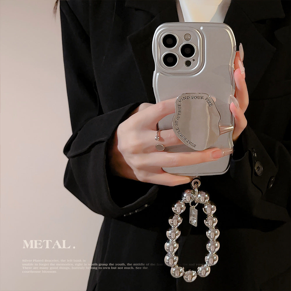 Niche métal bracelet en argent boîtier de téléphone de plaque électronique