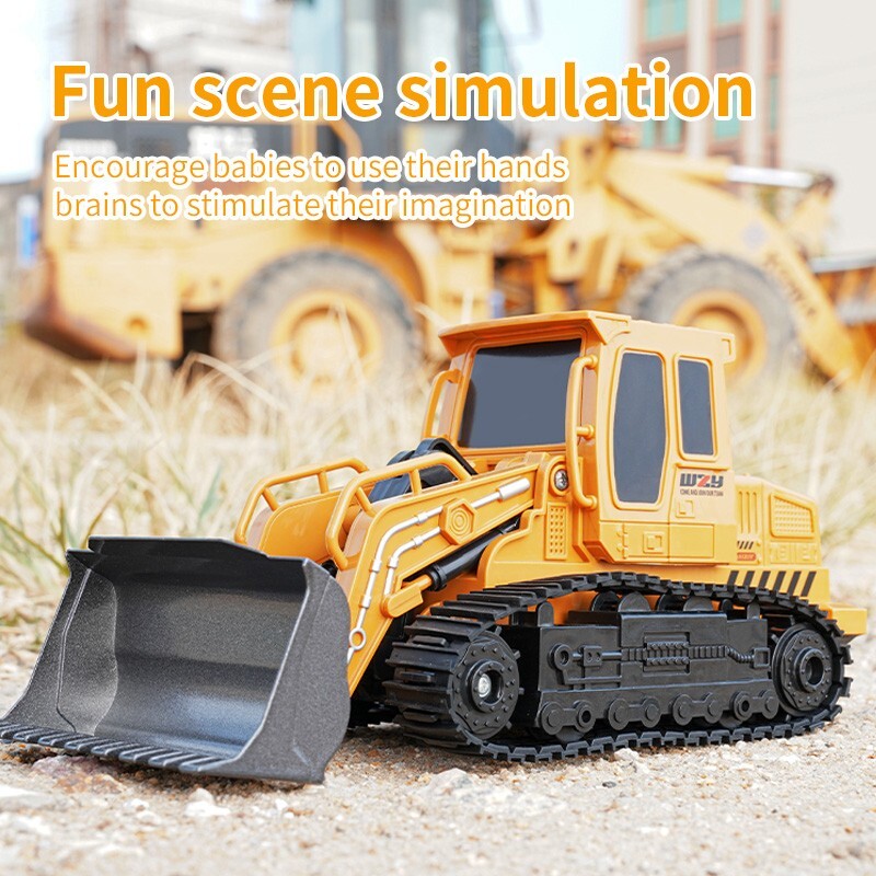 Excavateur de jouets de bulldozer pour véhicules d'ingénierie télécommandé Cadeaux pour enfants