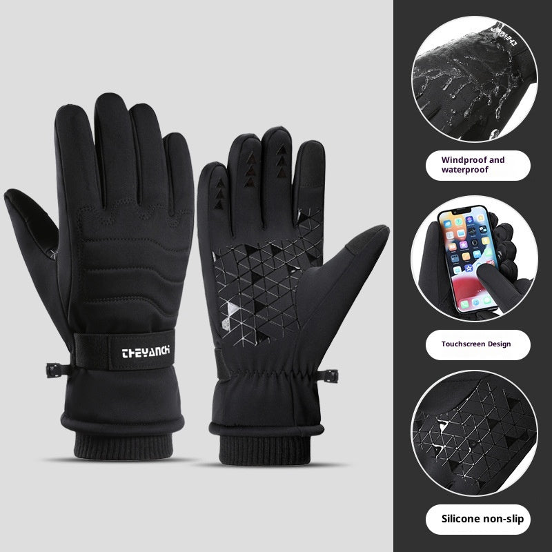 Gants imperméables épais et résistants au froid doublés de polaire