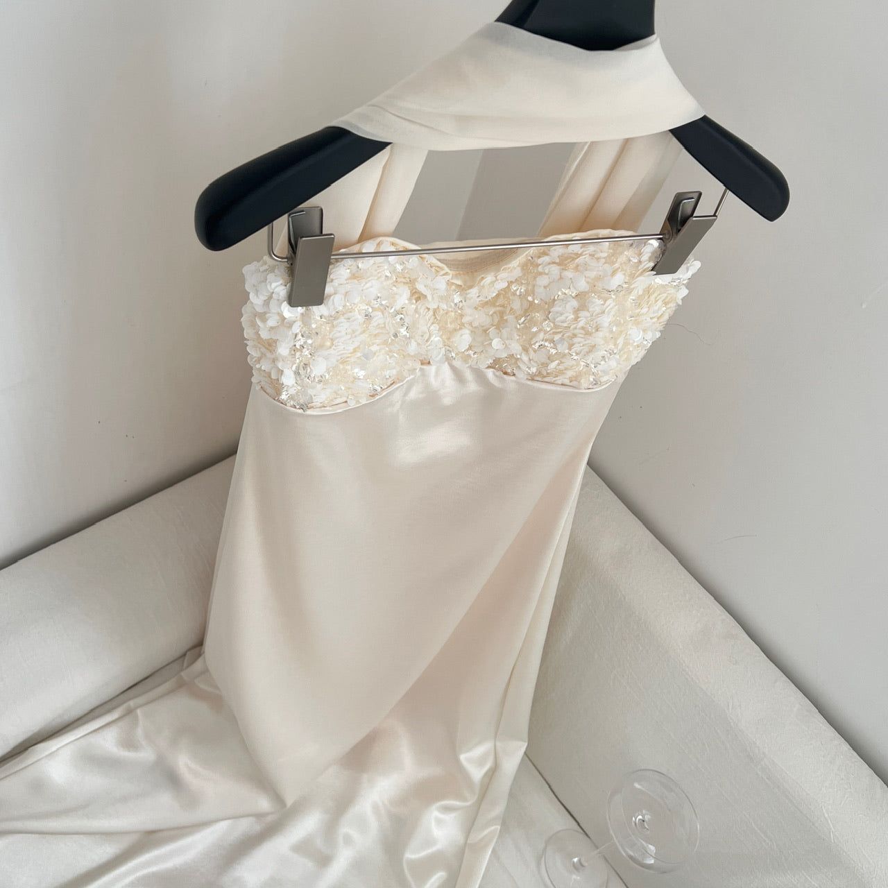 Robe Maxi à paillettes de Champagne pour femmes - Bodycon à faible teneur en sucre